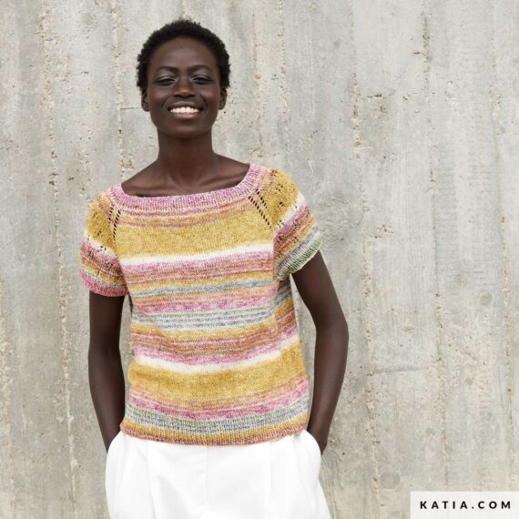 pattern-knit-crochet-woman-t-shirt-spring-summer-katia-8041-460-g